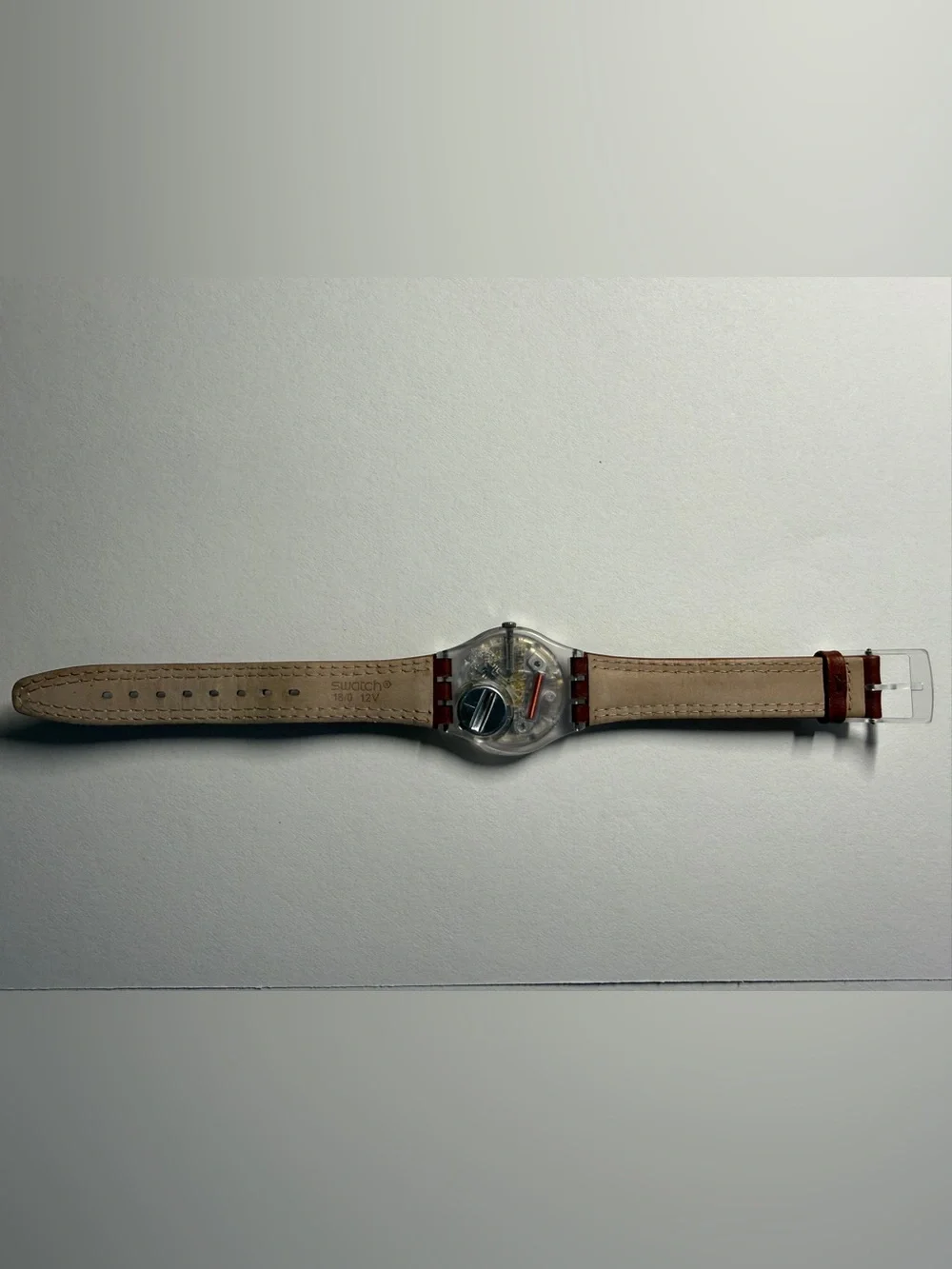 Swatch Blue Face with Brown Strap